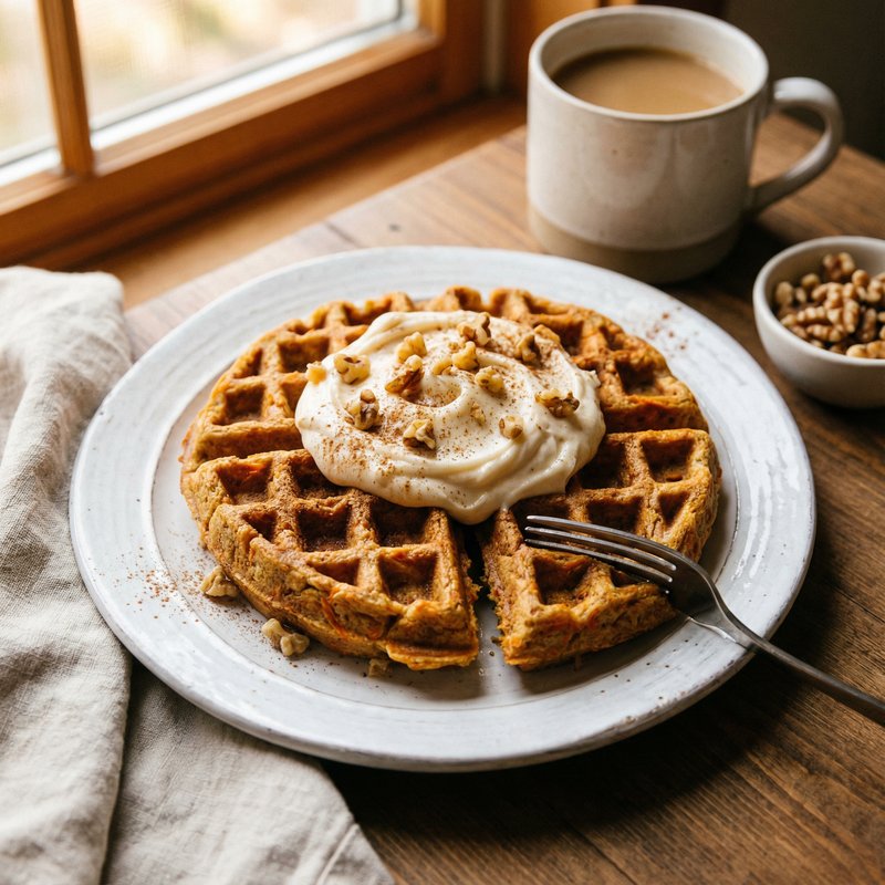 Carrot Cake Protein Waffles